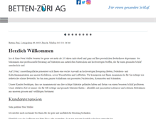 Tablet Screenshot of betten-zueri.ch